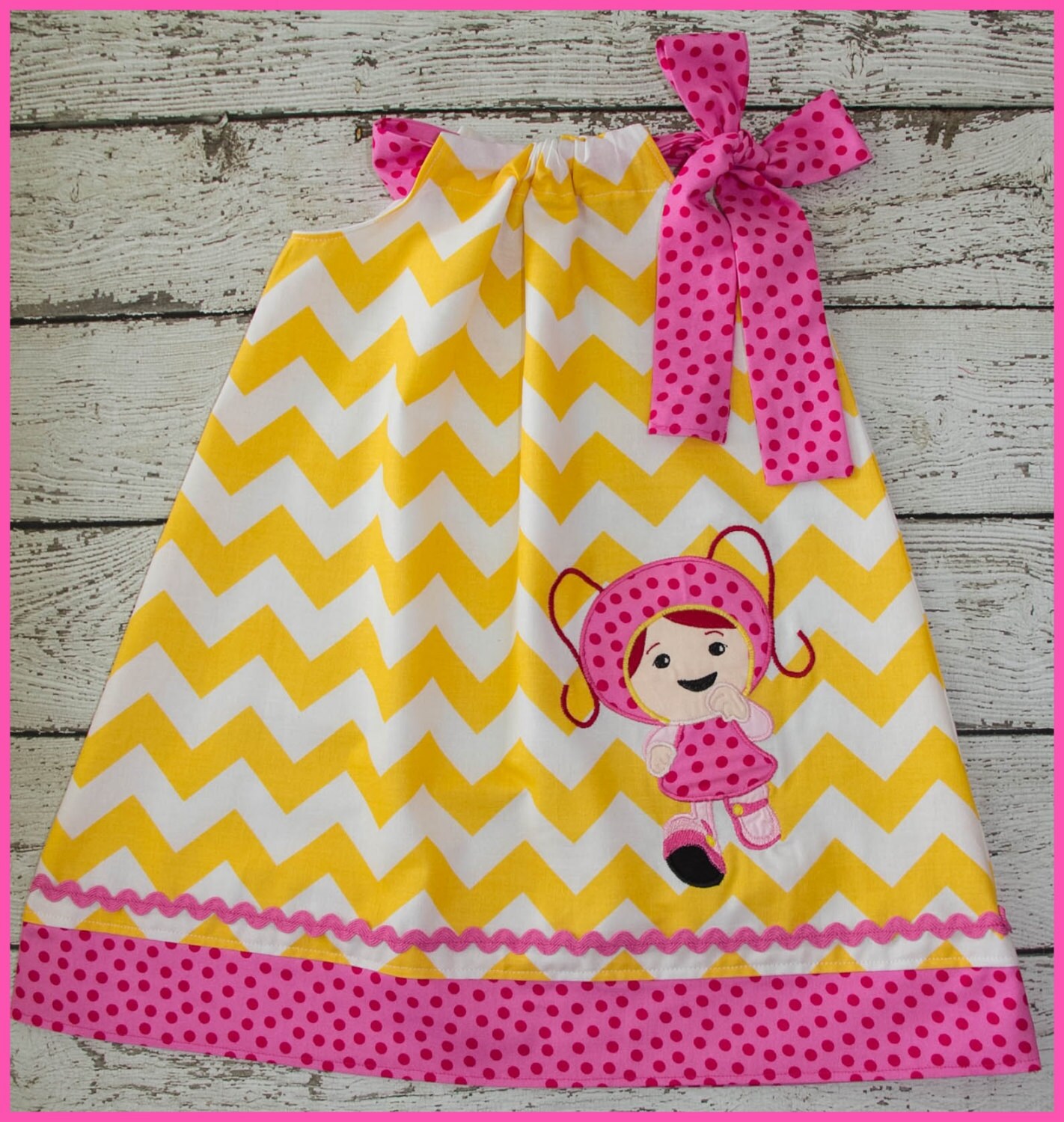 Super Cute Milli Pillowcase style dress Yellow Chevron and hot Etsy