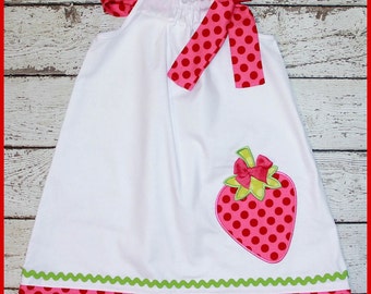 Sweet Strawberry Pillowcase style dress