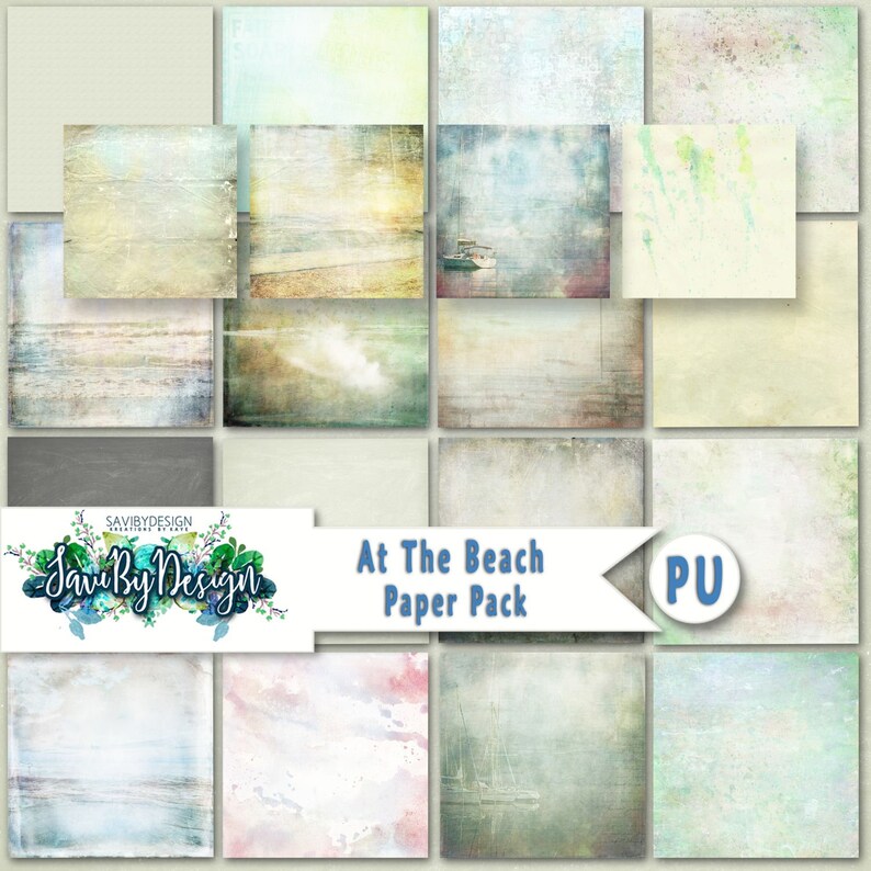 Digital Scrapbooking Kit AT THE BEACH Ocean Summer Beach Etsy