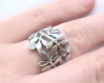 Engagement Ring Silver, Statement Ring Leaf, Silver Leaf Ring, Branch Ring, Engagement Ring, Promise Ring