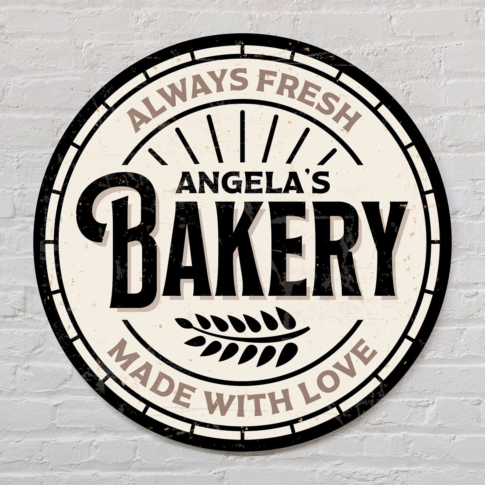 Bakery Personalized Sign 12 & 24 inch Round Etsy