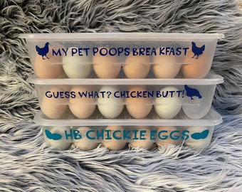 Reusable Egg Cartons with Funny Decals!