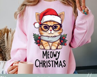 Meowy Christmas PNG Design, Happy Cat Year Png, Funny Christmas Cat Png, Cat Christmas Png, Cats Png, Cat Lover Christmas Design