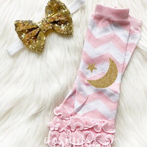 My First Ramadan Set - Little Girl Ramadan set - First Ramadan Leg warmers - Girl Ramadan Headband - Optional Set - Pink & Gold Glitter