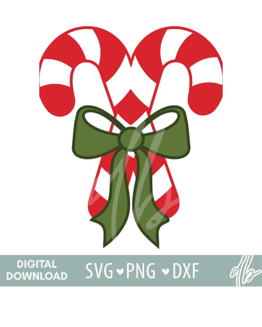 Candy Cane SVG, Candy Canes Clipart, Candy Cane With Bow, Christmas Bow ...