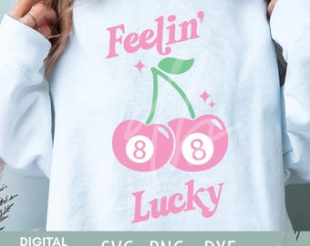 Feeling Lucky Cherries 8 svg, Feeling Lucky Cherries 8 png, feeling lucky bundle, feeling lucky trendy svg, Feelin Lucky Cherry Download SVG