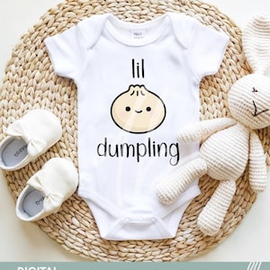 Lil Dumpling PNG, Korean food Png design, Asian food png, cute food png, cute baby bodysuit png design, Korean food design for shirt