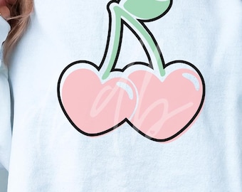 Cherry SVG, Fruits Svg, Cherry Cute Dxf, Cherries Clipart, Cherry PNG, Cherry Cut Files Digital Download