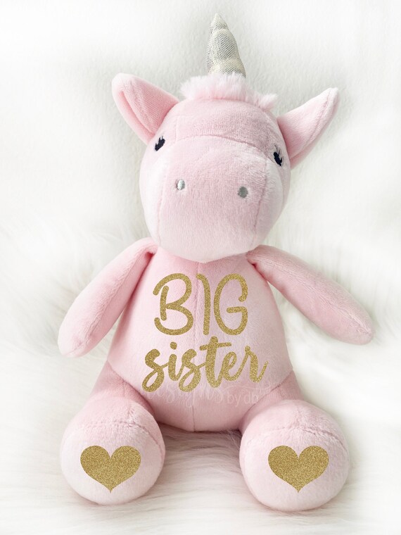 Unicorn Stuffed Animal Flower Girl Gift Newborn Gift Big Etsy