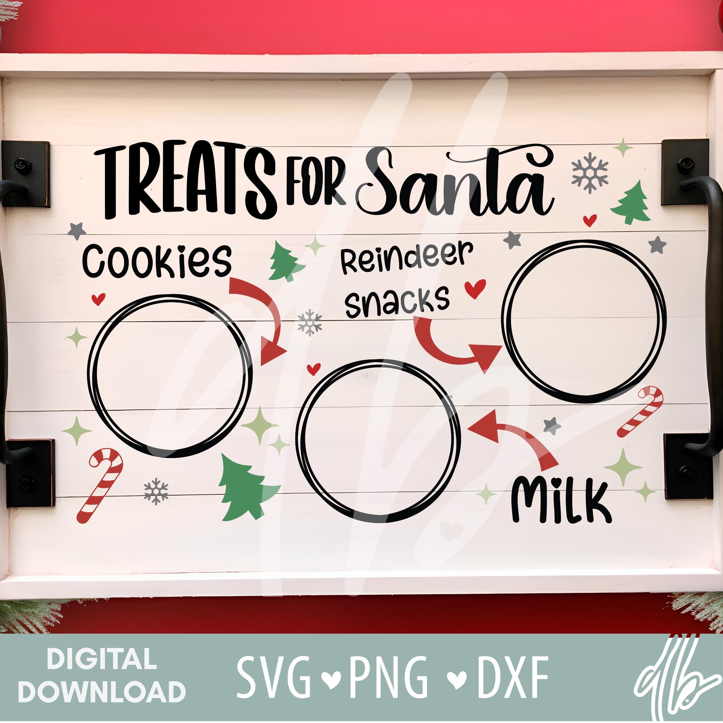 Santa Plate SVG, Rectangular Christmas Santa Cookie tray SVG, Treats for Santa Svg file, Santa Plate Design, Santa Plate Png, Santa Treat