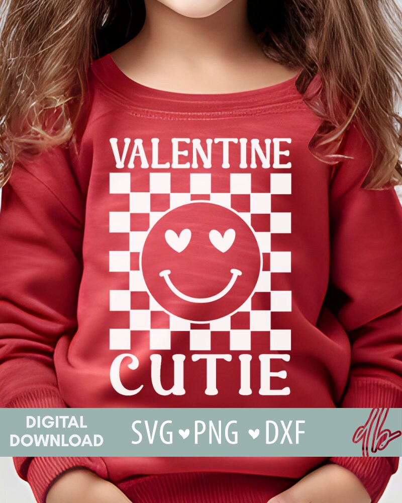 Valentine Cutie SVG PNG, Kids Valentine's Day Shirt Design, Valentine SVG, Retro Valentine svg, Valentine's Day svg, Trendy Valentine svg