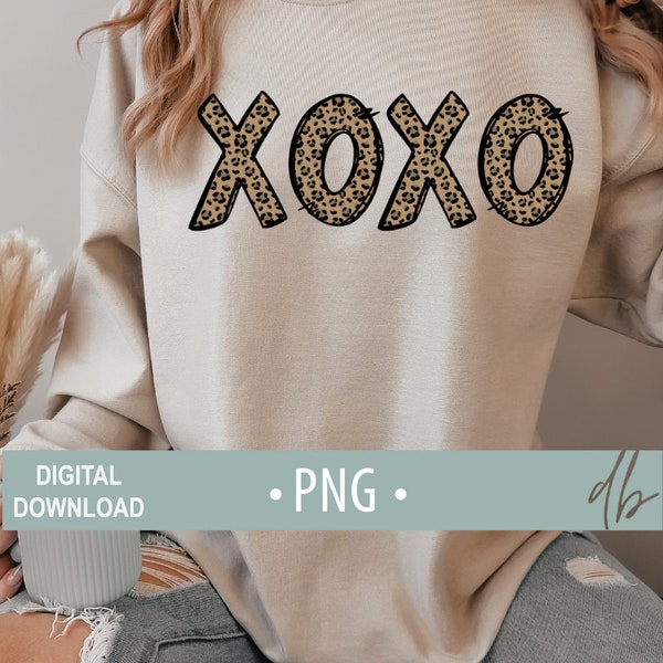 Leopard Print Valentine's Day PNG, Xoxo png, Xoxo leopard PNG Digital Design, Valentine's Day Sublimation Design Download, Leopard Xoxo PNG