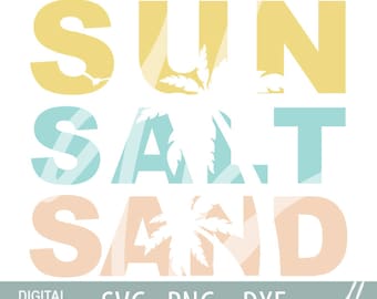 Sun Sand Salt Beach SVG, Retro Summer T-Shirt Design, Trendy Beach Shirts SVG, Summer Vacation PNG, Women's Beach Shirt Summer Design Svg