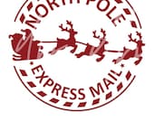 North Pole Seal Svg, North Pole Mail Express Post Svg, Santa Claus Seal, Christmas Stamp, Santa Stamp, Post Svg, Holiday Mail Svg