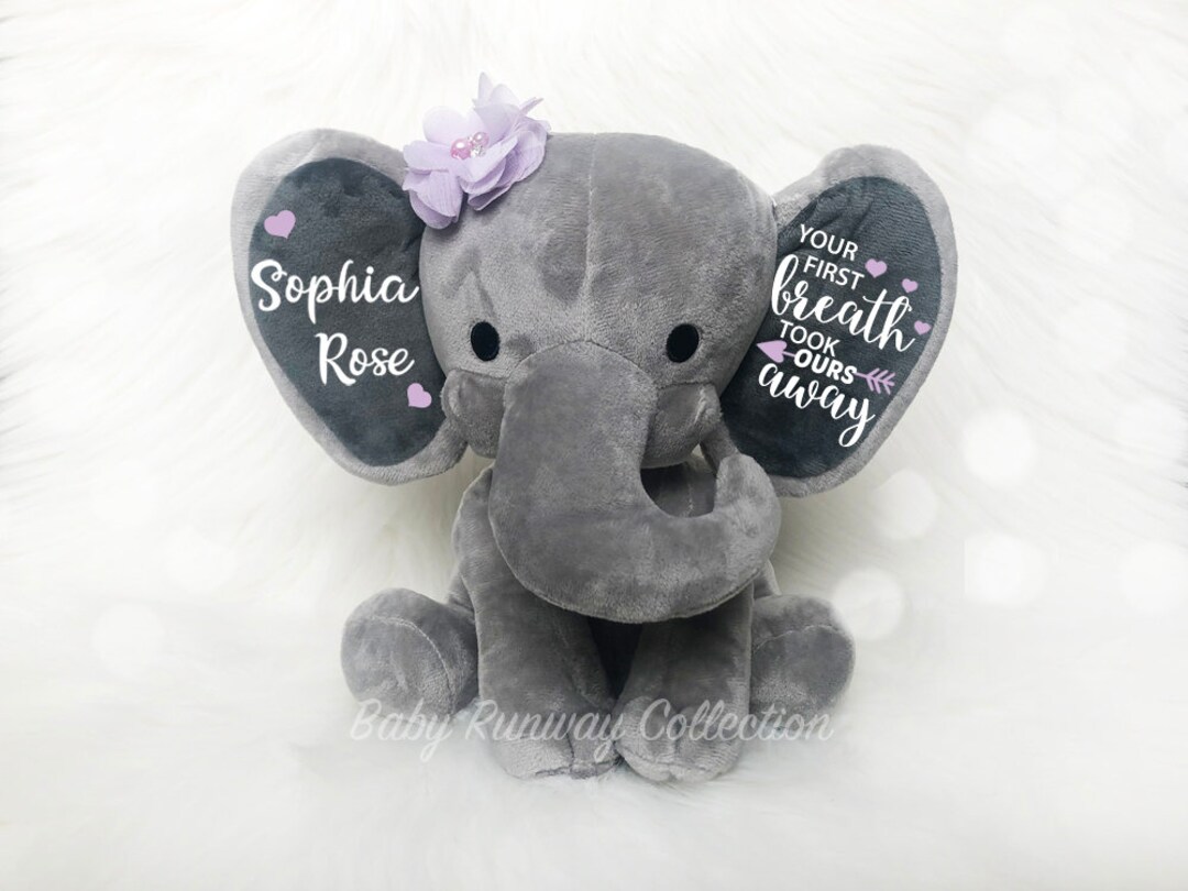 New Baby Gift, Birth Announcement Elephant, Keepsake Elephant, Baby