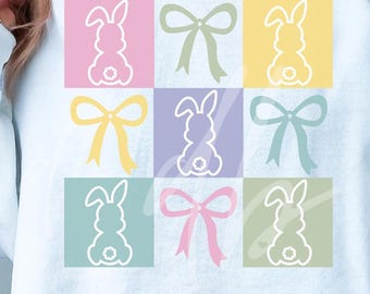 SVG retrò di Pasqua, SVG di Pasqua Coquette, SVG di coniglietto pasquale, SVG di ragazza di Pasqua Coquette, PNG di coniglietto pasquale, SVG di maglietta di Pasqua femminile