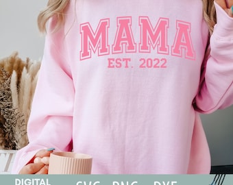 Mama svg varsity, MAMA EST Varsity Arched Bundle SVG, Mama png, dxf, Mama svg,  Mama svg png dxf, Mama Est 2020, 2021, 2022, 2023, 2024, svg