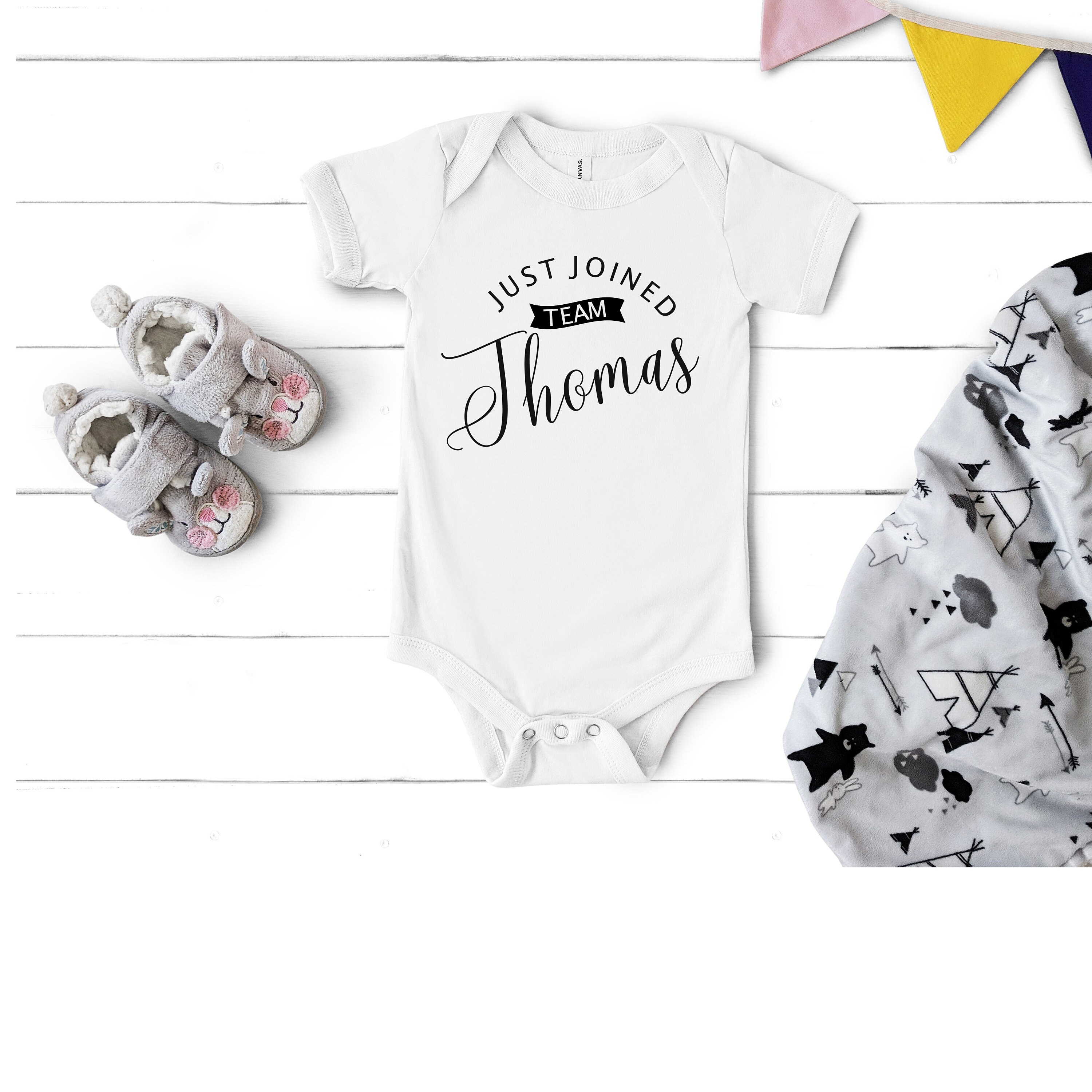 Just Joined Team Onesie ® Personalized Baby Onesies ® Baby Etsy