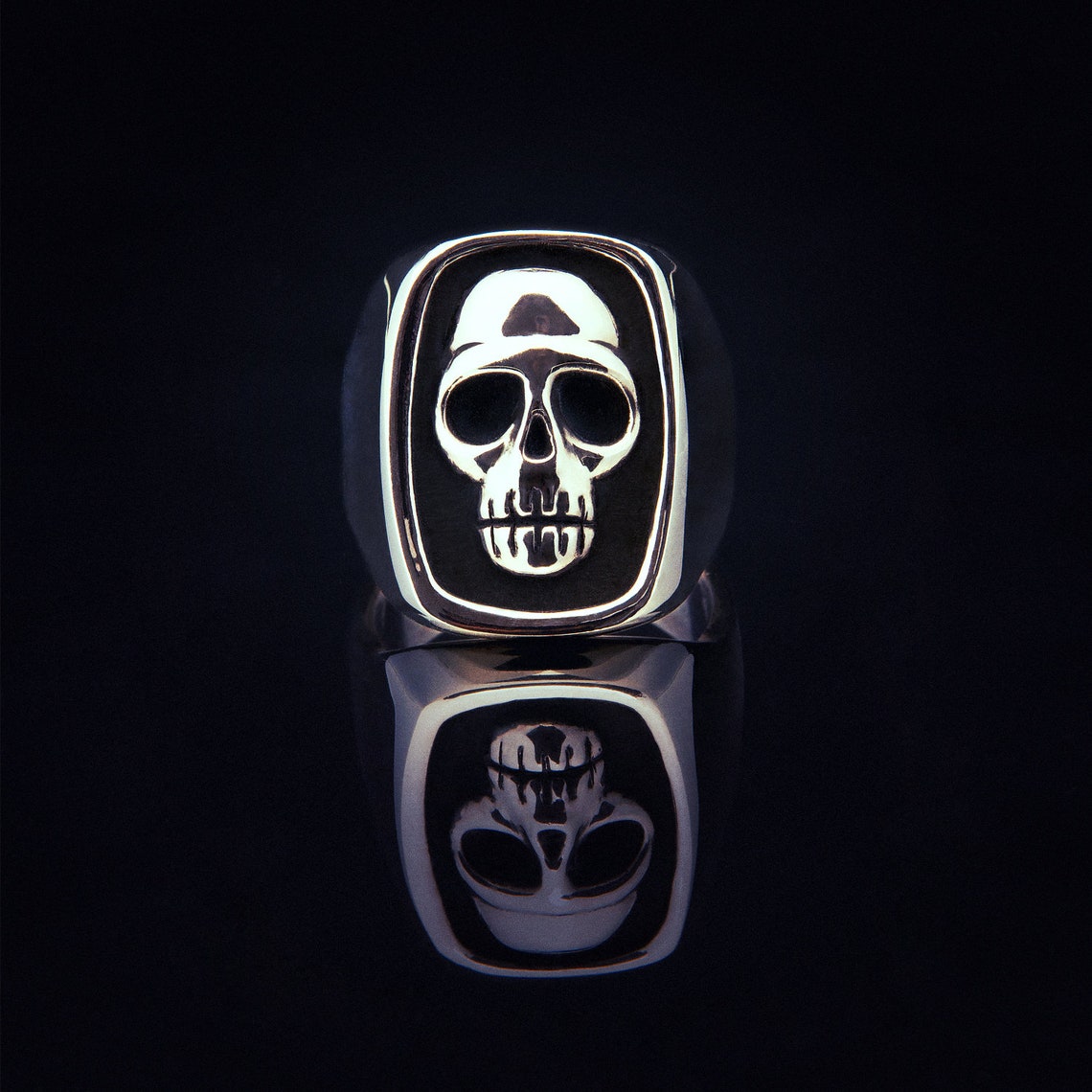 Phantom Silver Skull Ring Handcrafted Rock Biker Punk | Etsy