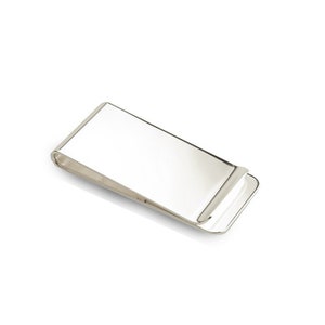 Personalised Silver Plated Money Clip In Gift Box Engraved With Your Custom Text image 1