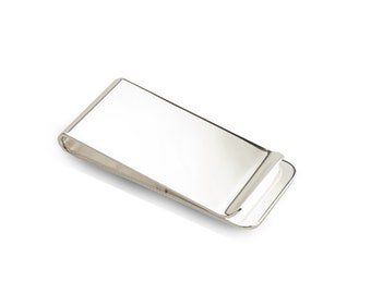 Personalised Silver Plated Money Clip In Gift Box - Engraved With Your Custom Text