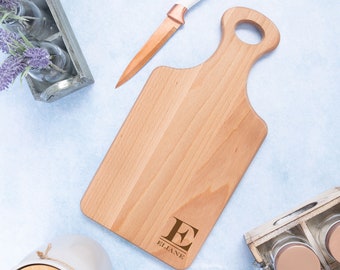Tabla de cortar de madera personalizada - Tabla de quesos con monograma grabado a medida - Charcutería
