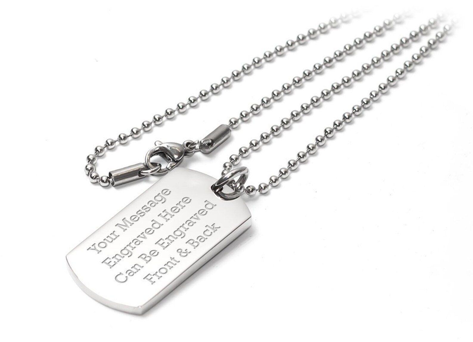 Personalised Luxury Dog Tag Pendant Identity Necklace With Etsy UK