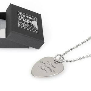 Personalised Plectrum Ballchain Necklace - Engraved with any text