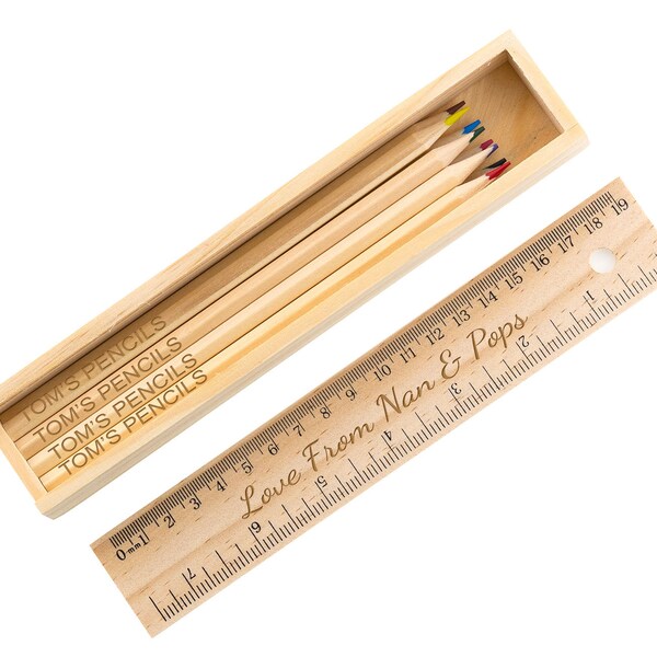 Personalised Colouring Pencils and Wooden Box Etsy UK