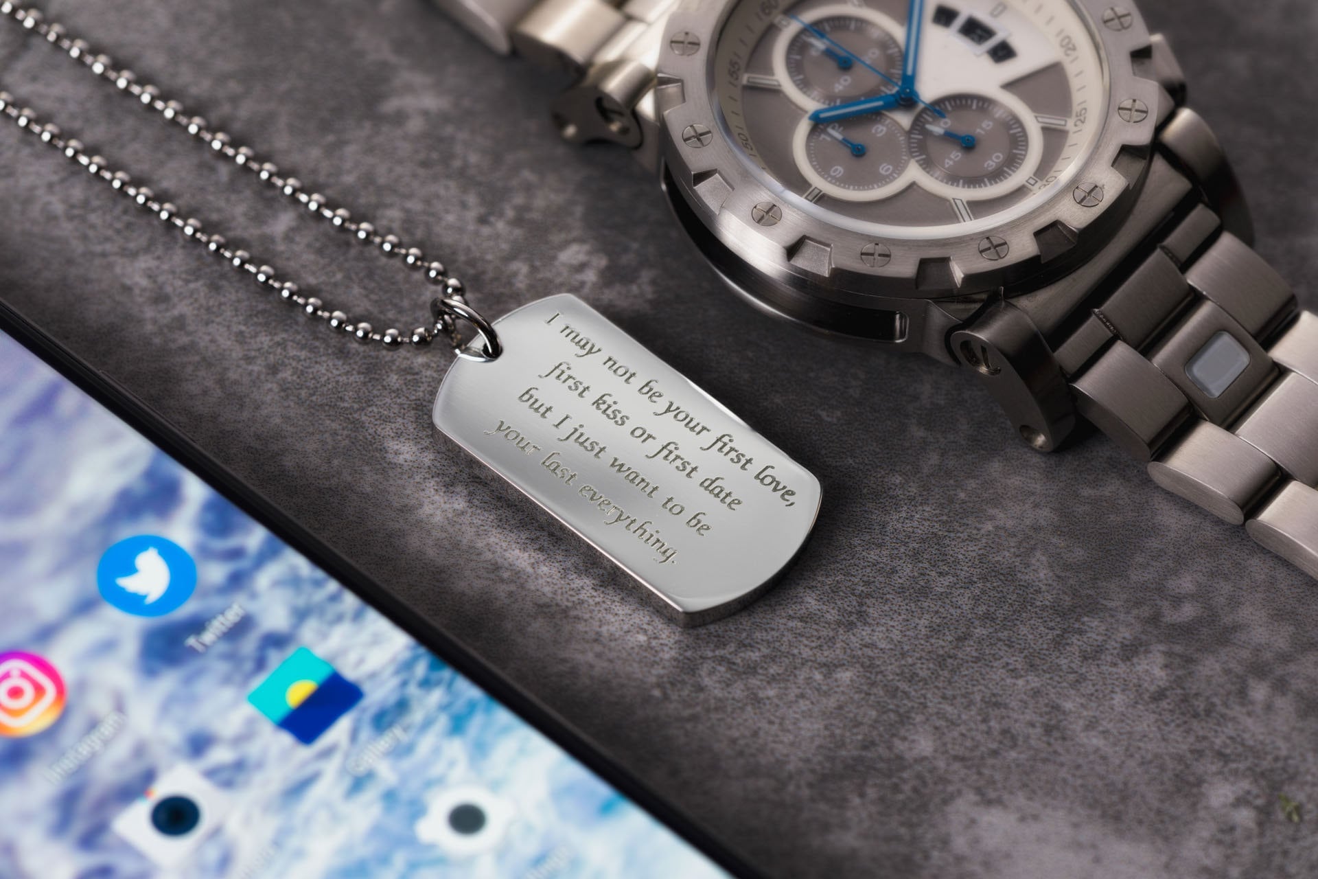 Personalised Luxury Dog Tag Pendant Identity Necklace With Etsy UK