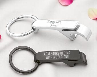 Llavero abrebotellas/latas de bebidas cromado personalizado - Mini abrebotellas - Abrebotellas personalizado - Abrebotellas para bebidas - Llavero abridor de cerveza