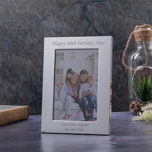 Personalised Classic 6" X 4" Silver Photo Frame - Engraved - Enter Your Custom Text