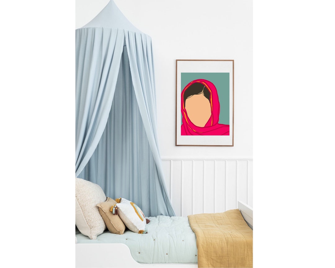 Printable Malala Yousafzai Digital Portrait Women's Rights Hero Nursery ...