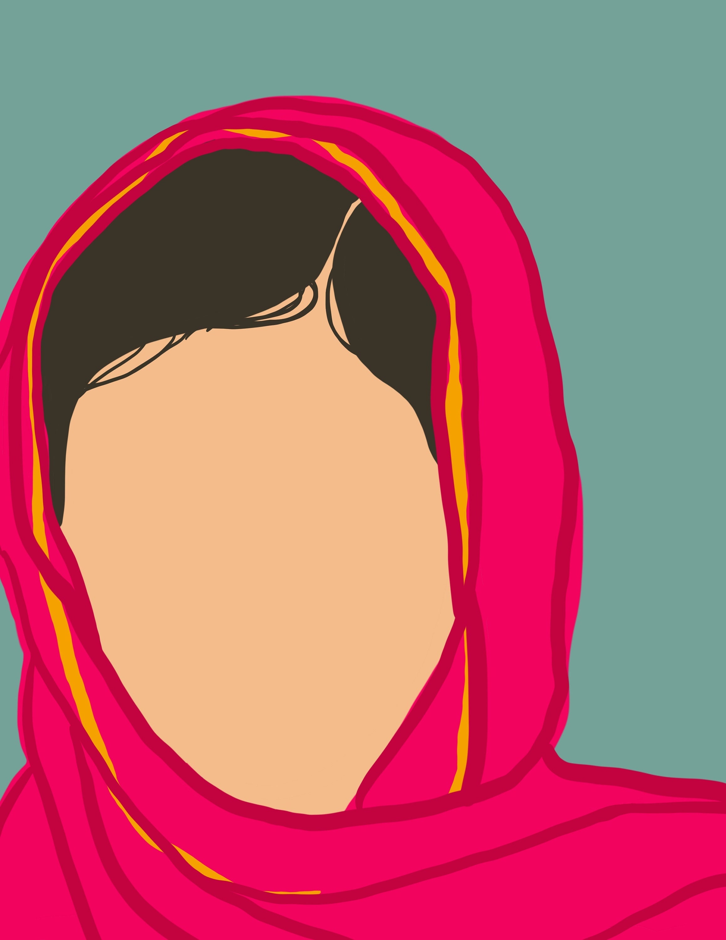 Printable Malala Yousafzai Digital Portrait Women's Rights Hero Nursery ...
