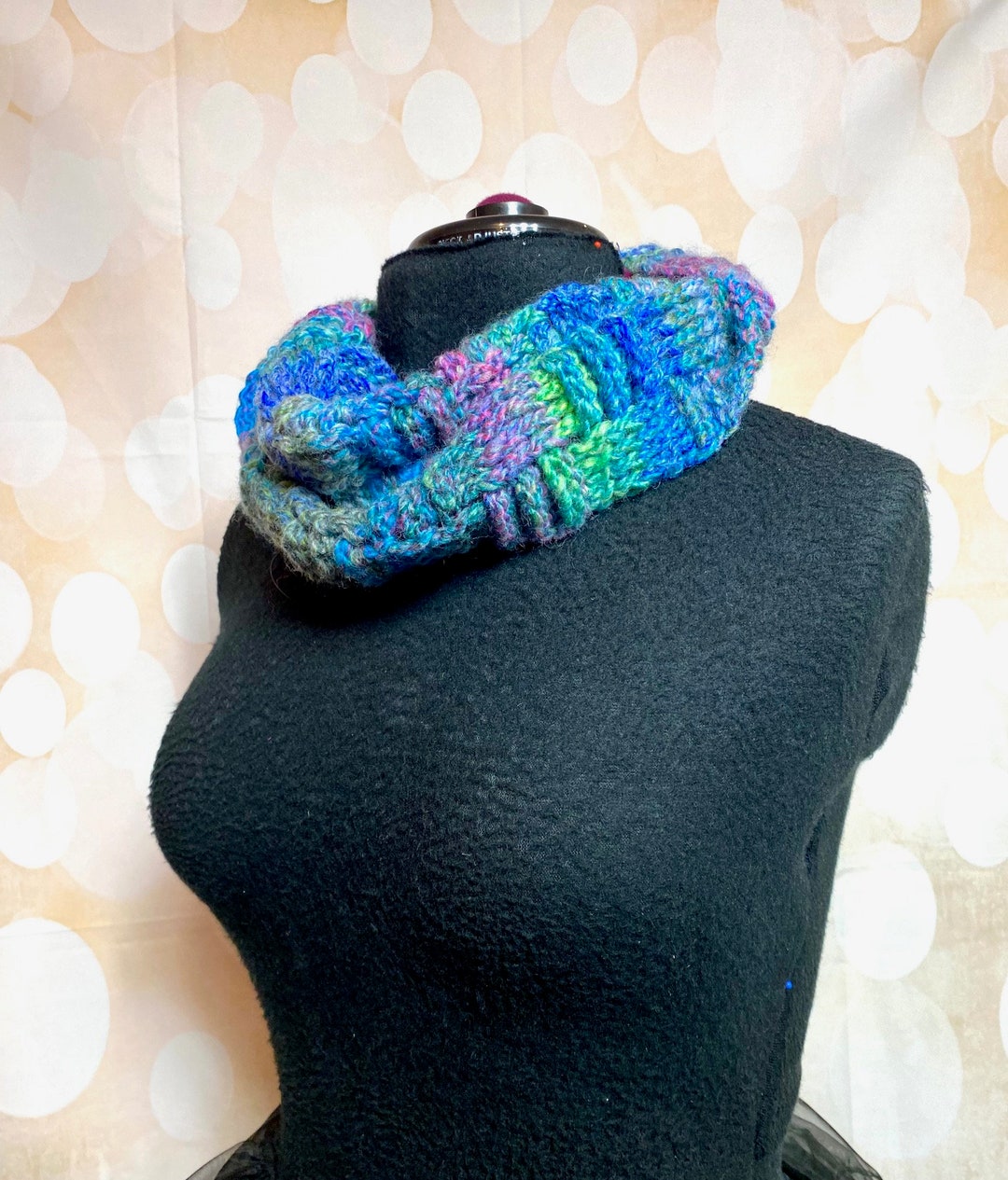 2 Styles Blue Purple Cowl Handmade Infinity Scarf - Etsy