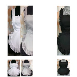White Grey Black Square Pinafore Womens Adult apron Handmade retro diner apron More colours available
