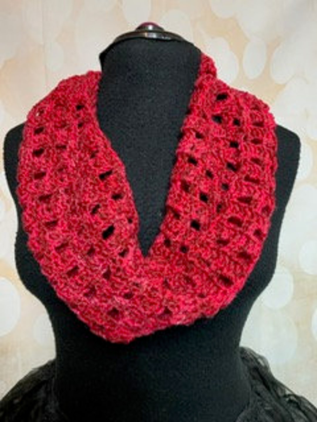 2 Colours Marble Hand Crochet Cowl Infinity Scarf - Etsy
