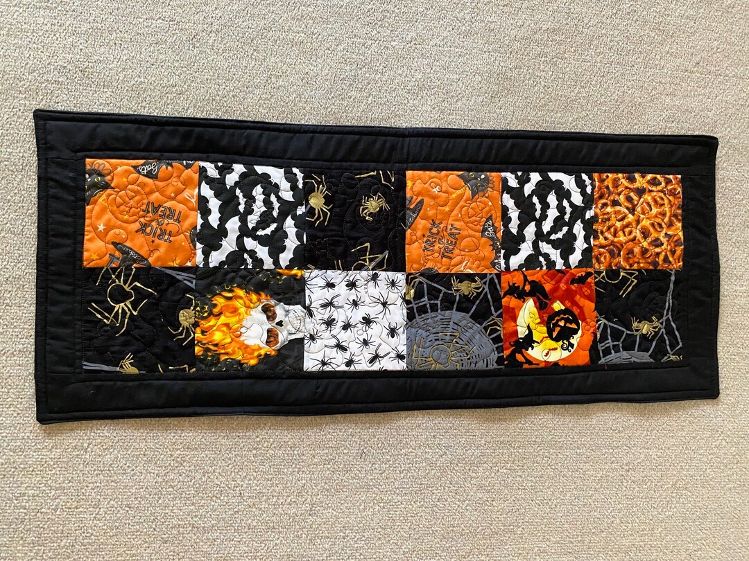 Halloween Holliday Quilted Fabric Table Runner - Etsy