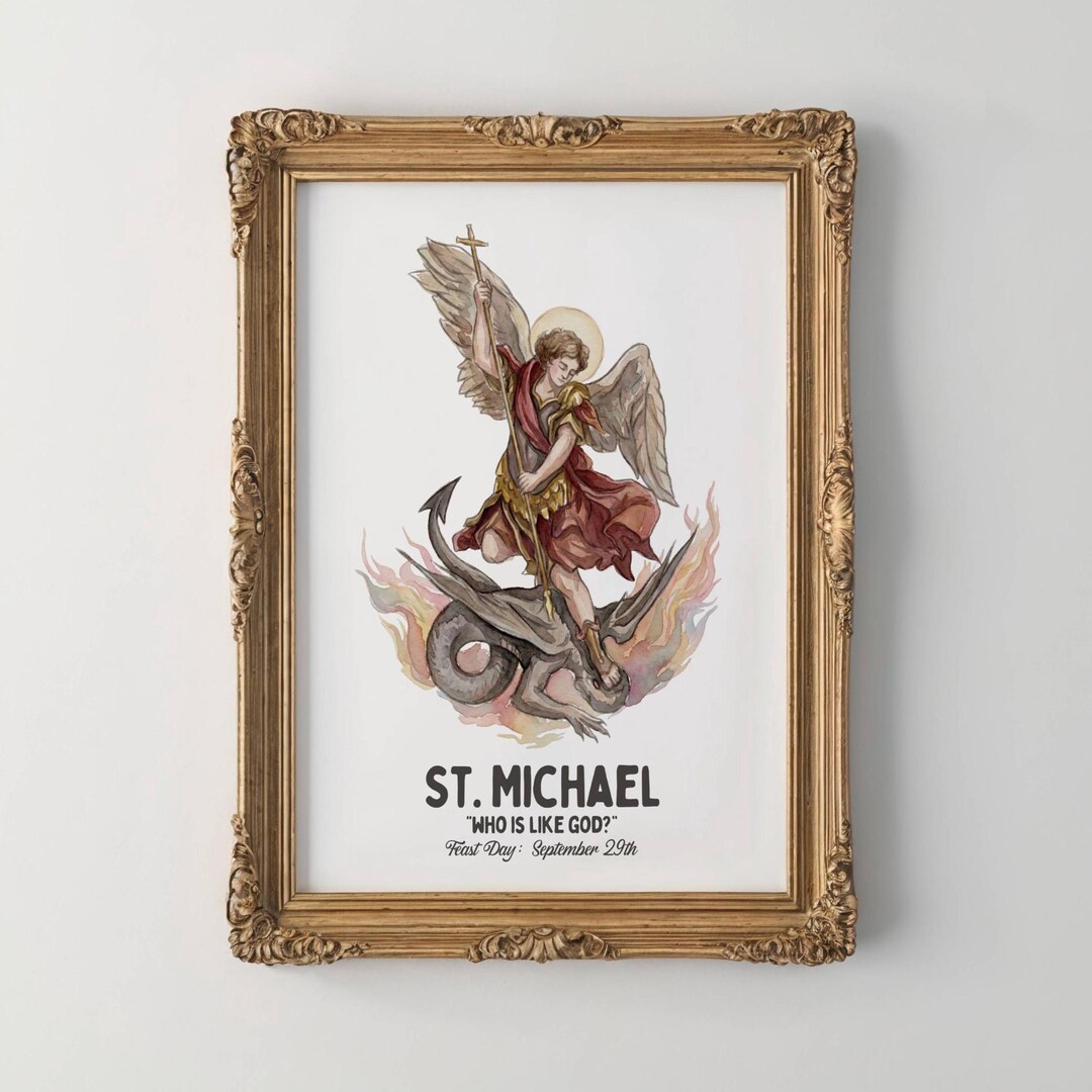 Saint Michael the Archangel Print: Religious Wall Art - Etsy