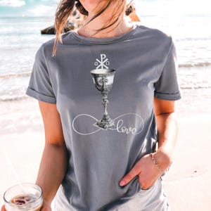 Saint Carlos Acutis Catholic T-Shirt: Eucharist Comfort Colors Tee