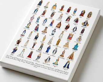 Our Lady Icons Canvas - Marian Apparitions, Prayer Room Art
