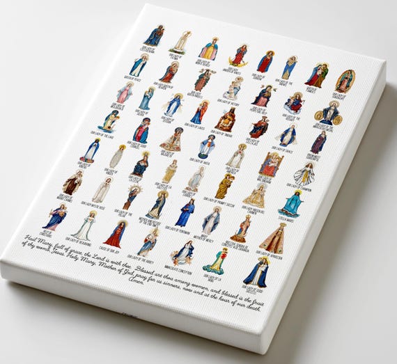 Our Lady Icons Canvas - Marian Apparitions, Prayer Room Art