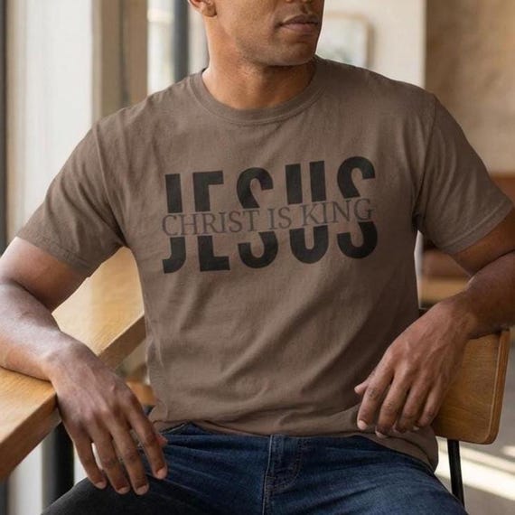 Christ Is King T-Shirt: Vintage Garment-Dyed Cotton, Heavyweight Comfort (Sizes S-4XL, Christian Gym Apparel)