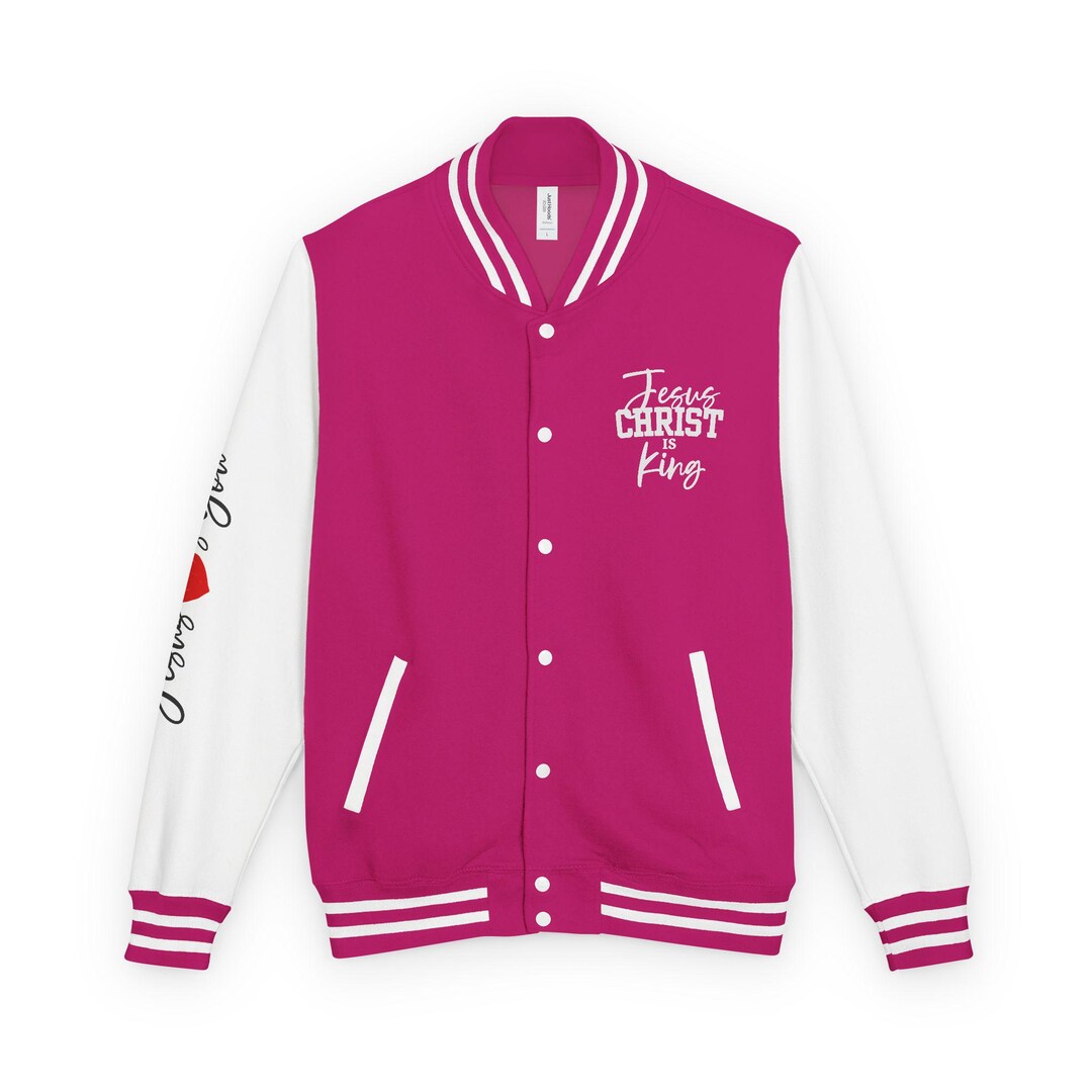 Jesus Icon Graphic Letterman Jacket | Catholic Jacket, Christ is King ...