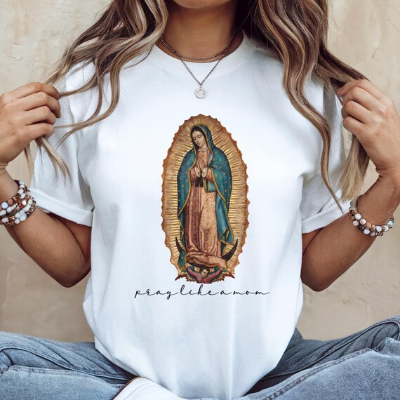Our Lady Guadalupe Catholic Tee: Garment-Dyed Cotton Comfort