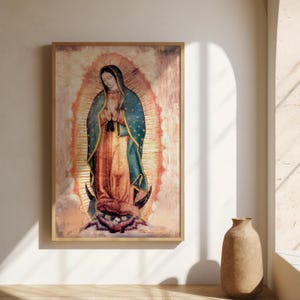 Catholic Artwork Our Lady Of Guadalupe Print: Vintage Watercolor, Marian Theme (Archival Paper, Matte Finish, Multiple Sizes)