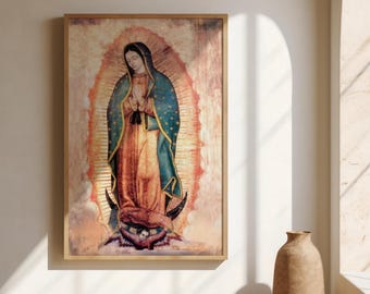 Catholic Artwork Our Lady Of Guadalupe Print: Vintage Watercolor, Marian Theme (Archival Paper, Matte Finish, Multiple Sizes)