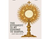 Eucharist Modern Art Print: Warm Neutral Palette, Joyful Wall Decor (Matte Finish)