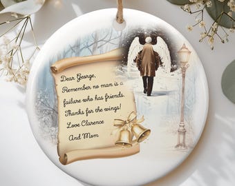 Its A Life Ornament: Bedford Falls Scene, Personalized Ceramic Christmas Decor