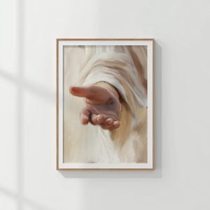 Lámina artística cristiana "Jesús salva a Pedro": decoración de pared con fe, acabado mate (papel de archivo)